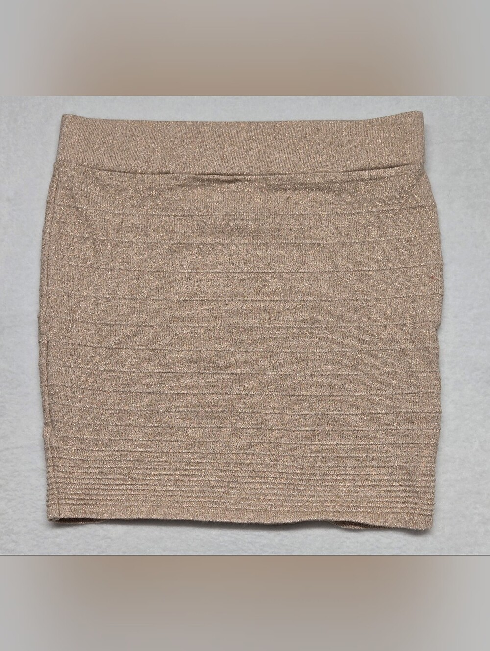 Debut S Mini Bodycon Skirt God Metallic Stretch Knit